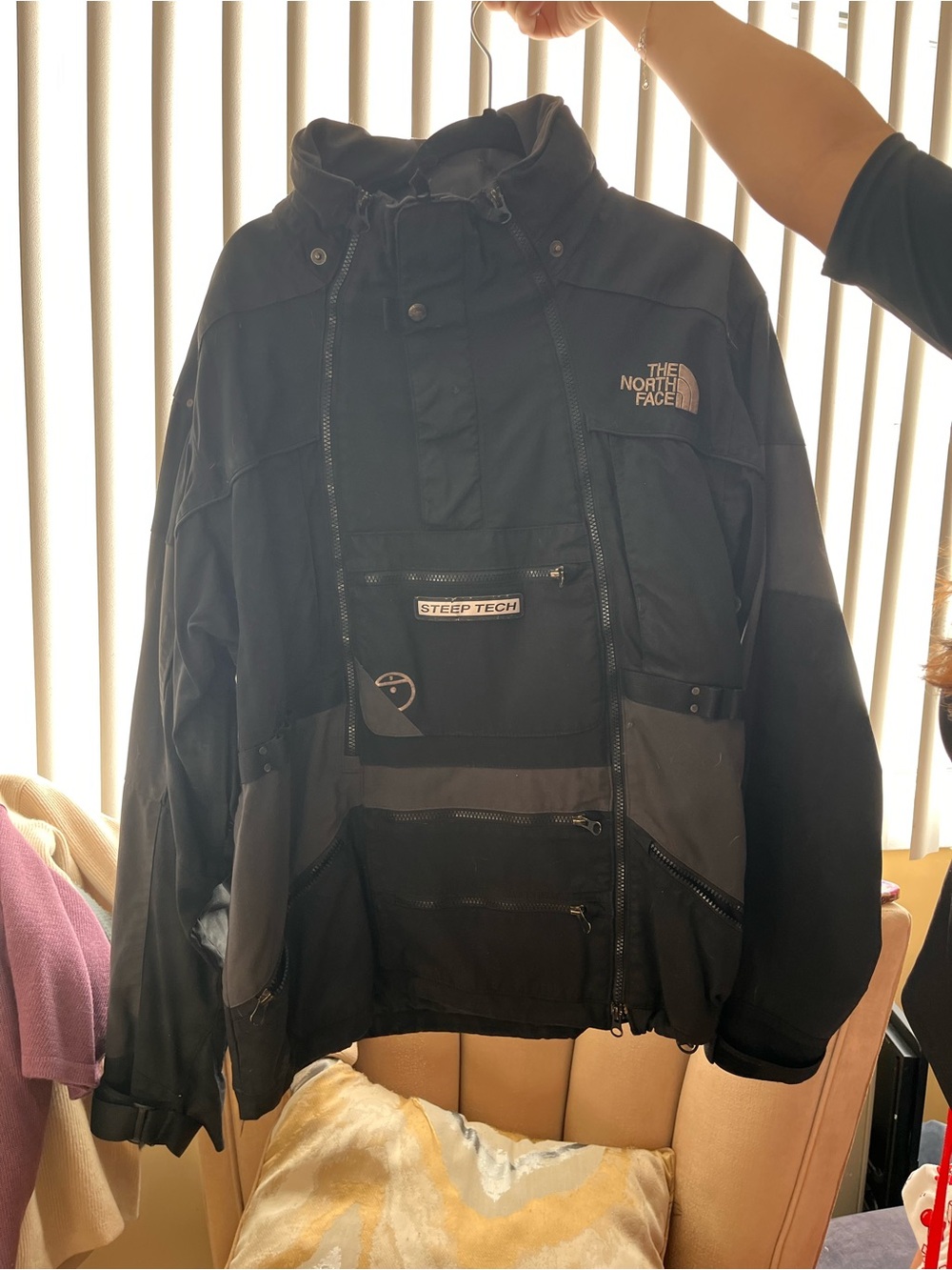 The North Face Men’s Steep Tech Black Jacket with Gray Panels - Picture 3 of 6
